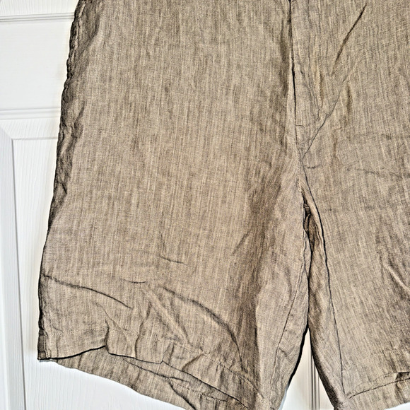 Madda Fella Key West Men's 100% Linen Shorts Brown Chino Slash Pockets Size 38 - Picture 7 of 14